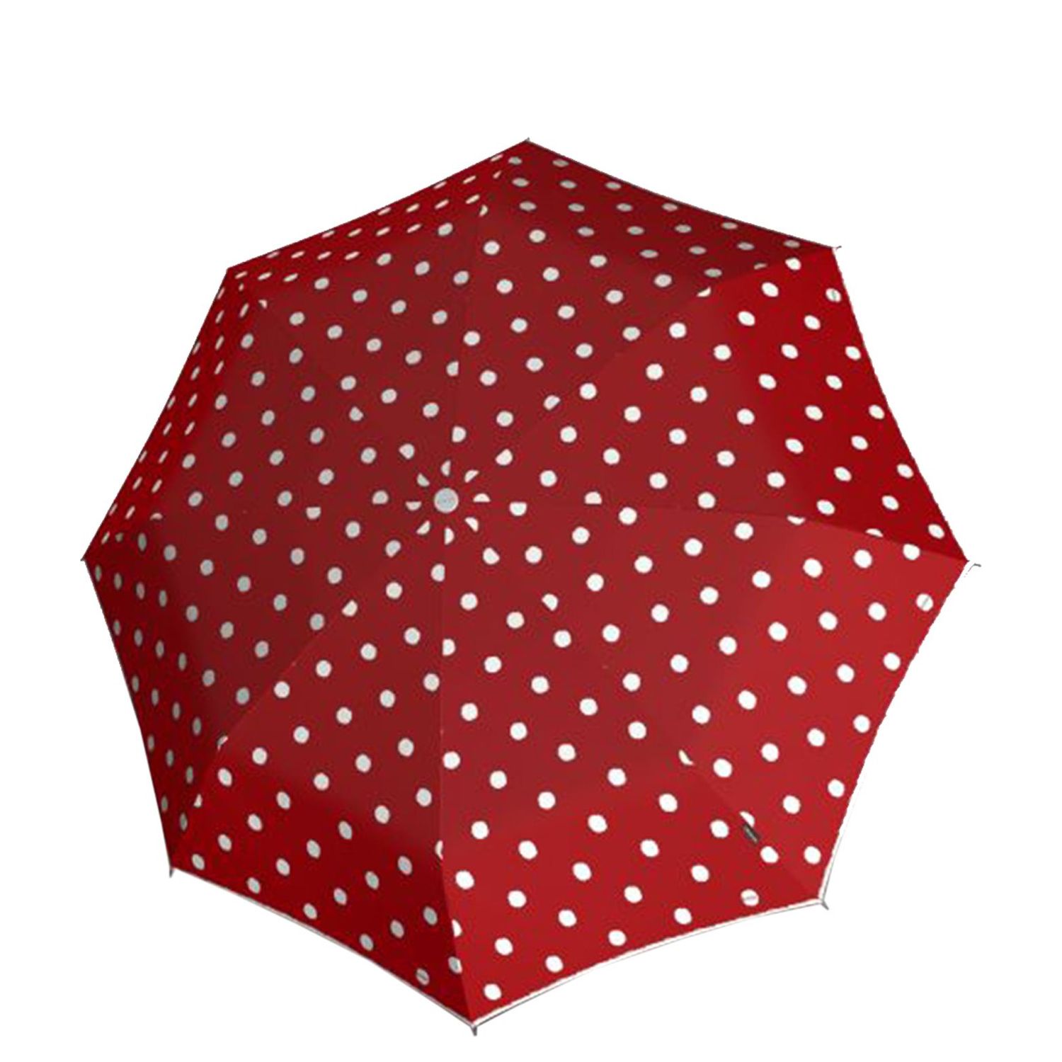 Rood met stip compacte paraplu Fiber T200 medium Duomatic van Knrips