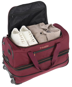Travelite Basics Wheeled Duffle 55 Expandable dark red