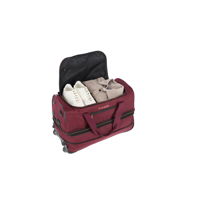 Travelite Basics Wheeled Duffle 55 Expandable dark red