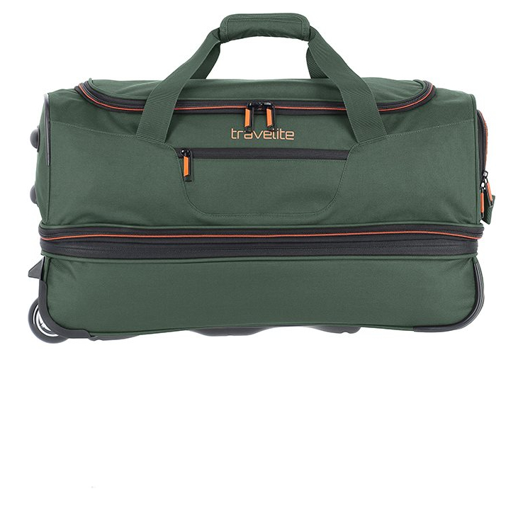 Travelite Basics Wheeled Duffle 55 Expandable dark green