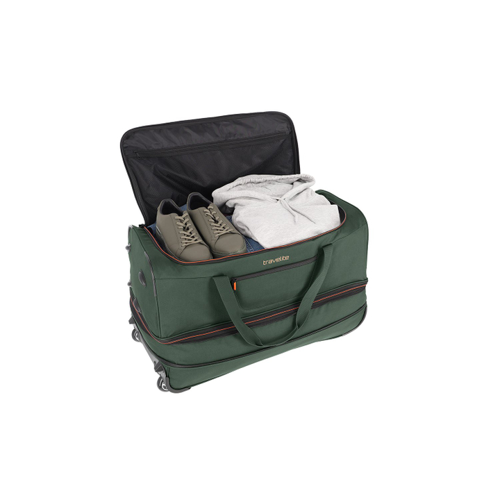 Travelite Basics Wheeled Duffle 70 Expandable dark green