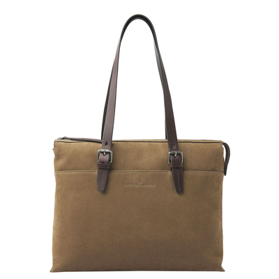 Castelijn & Beerens Nubuck Umhängetasche 15.6" RFID taupe