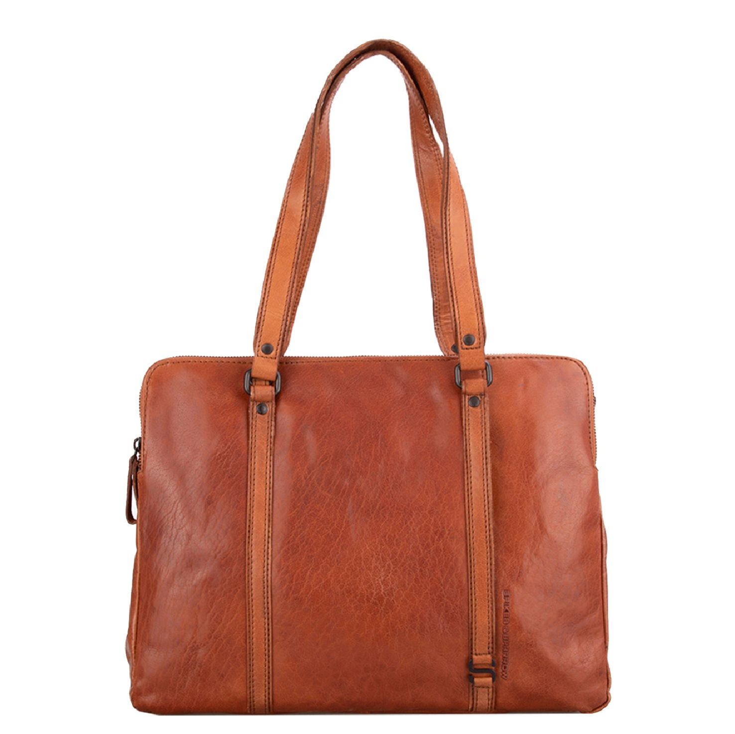 Spikes & Sparrow schoudertas oranje en bruin