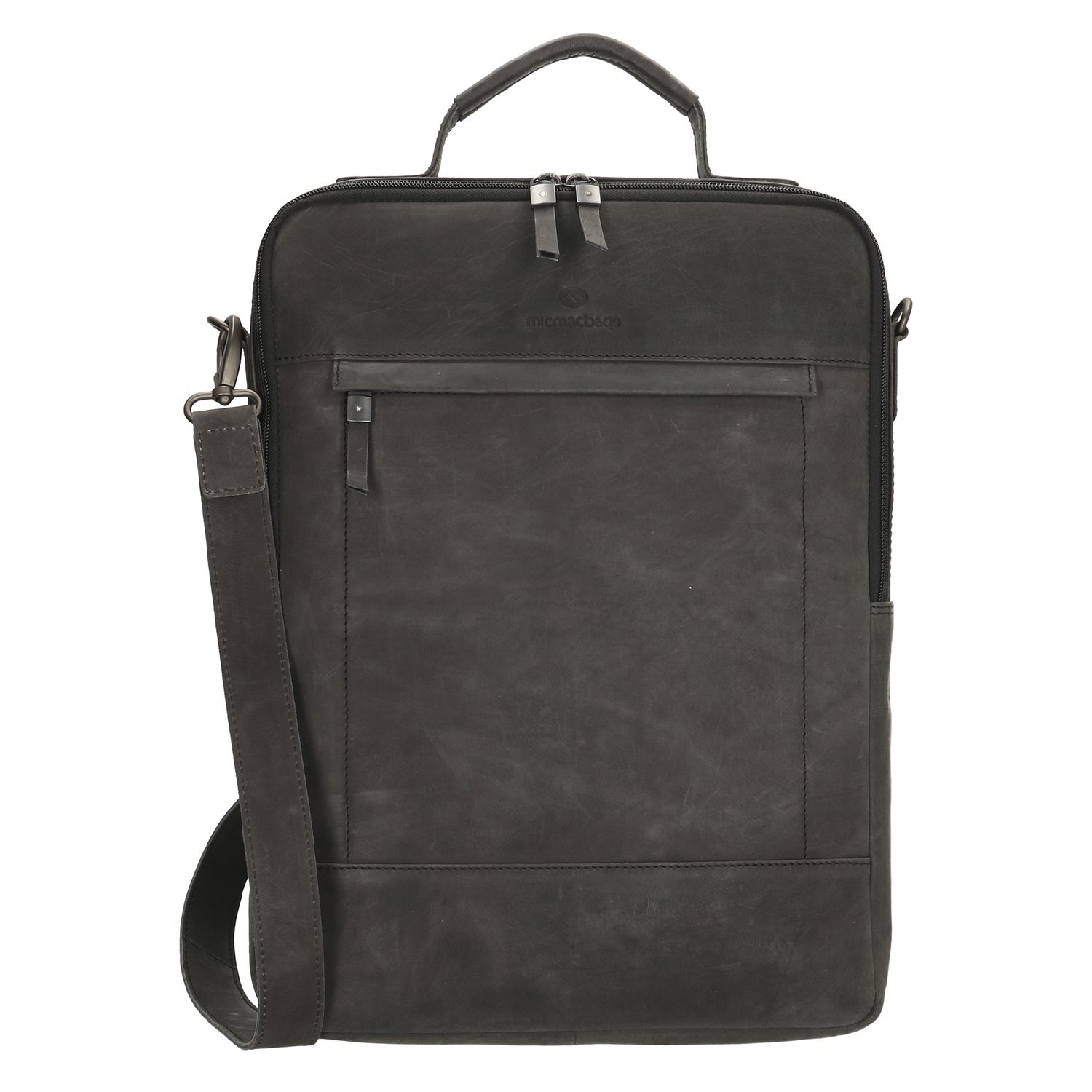 Micmacbags Malmo Laptoptas zwart II Leren tas