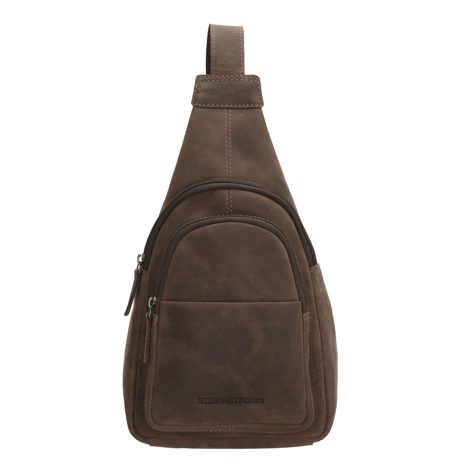 Hide Stitches Idaho schoudertas bruin