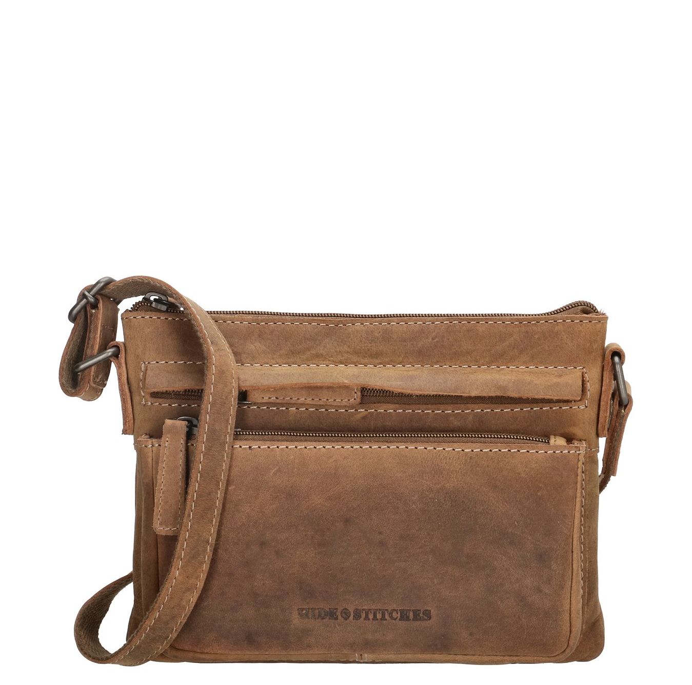 Hide Stitches Idaho schoudertas bruin