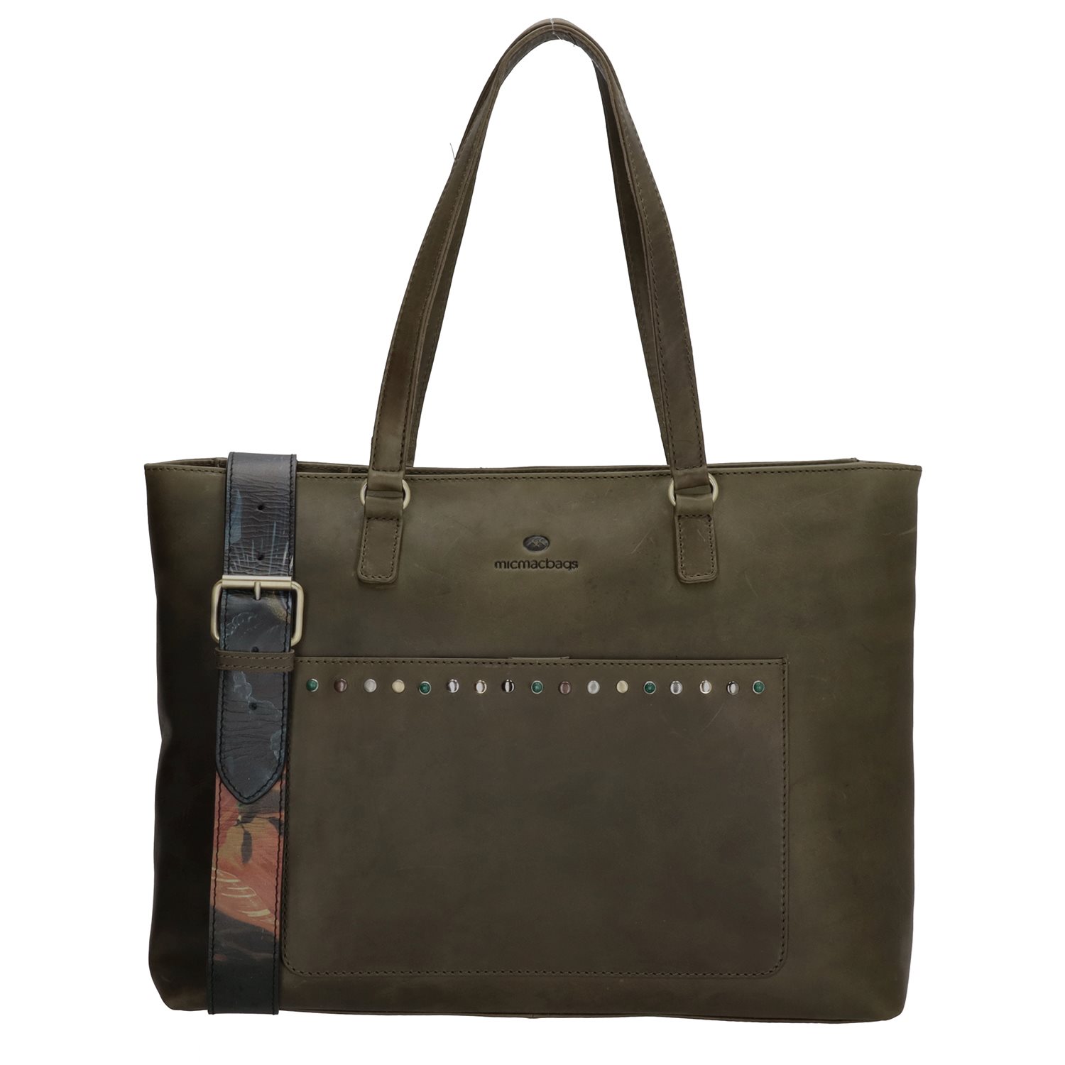 Micmacbags Masterpiece Laptoptas olijf groen