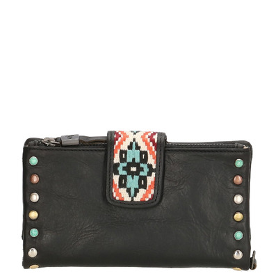 Hide & Stitches New Navajo Portemonnee zwart