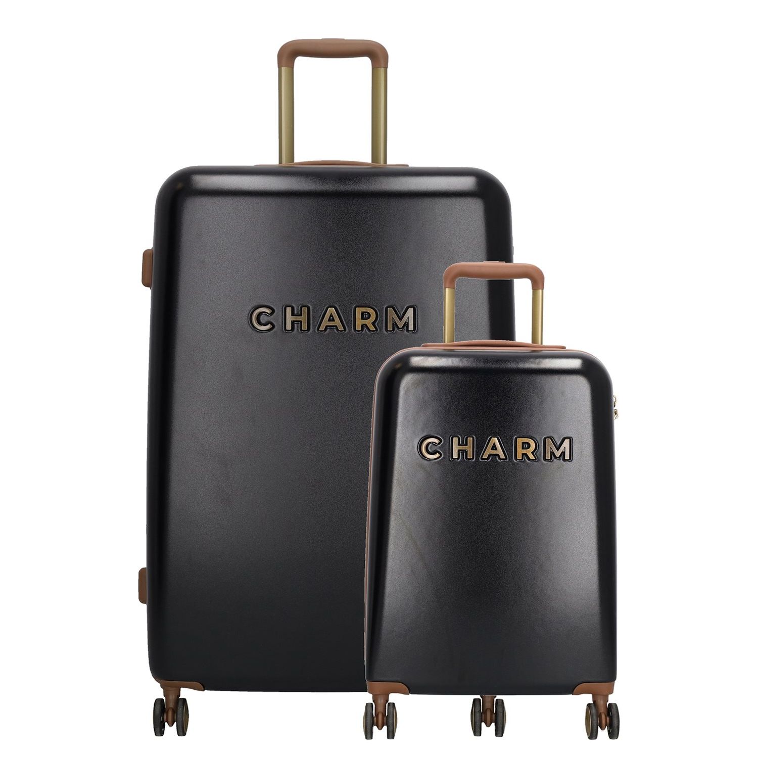 Charm London Nice Travel Kofferset - 2 delig - TSA slot - Zwart
