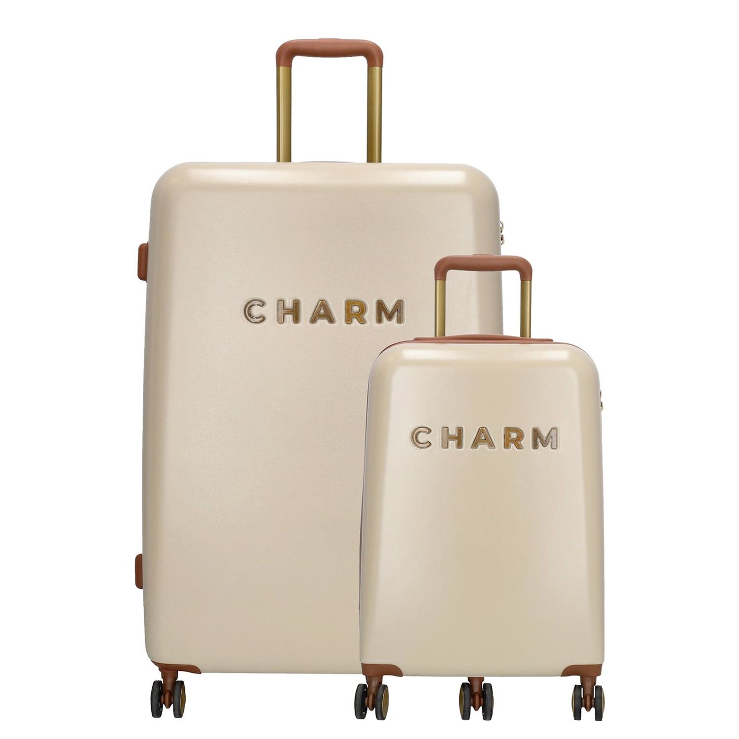 Charm London Nice Travel Kofferset - 2 delig - TSA slot - Beige