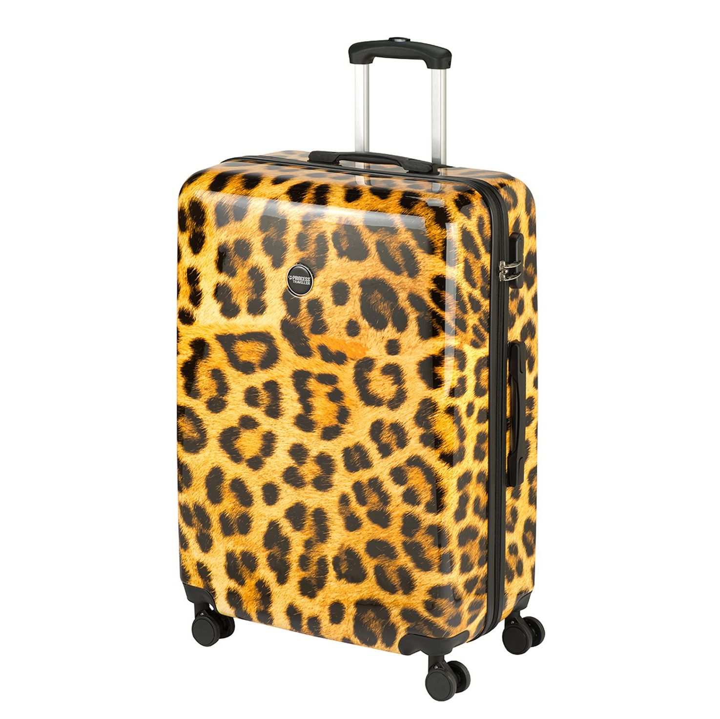 Princess Traveller Animal Print - Reiskoffer – Leopard - Large - 76 cm - Dubbele wielen