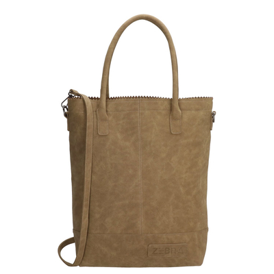 Zebra Trends Kartel mit Reissverschluss Shopper olivgrün