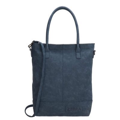 Zebra Trends Kartel mit Reissverschluss Shopper denimblau