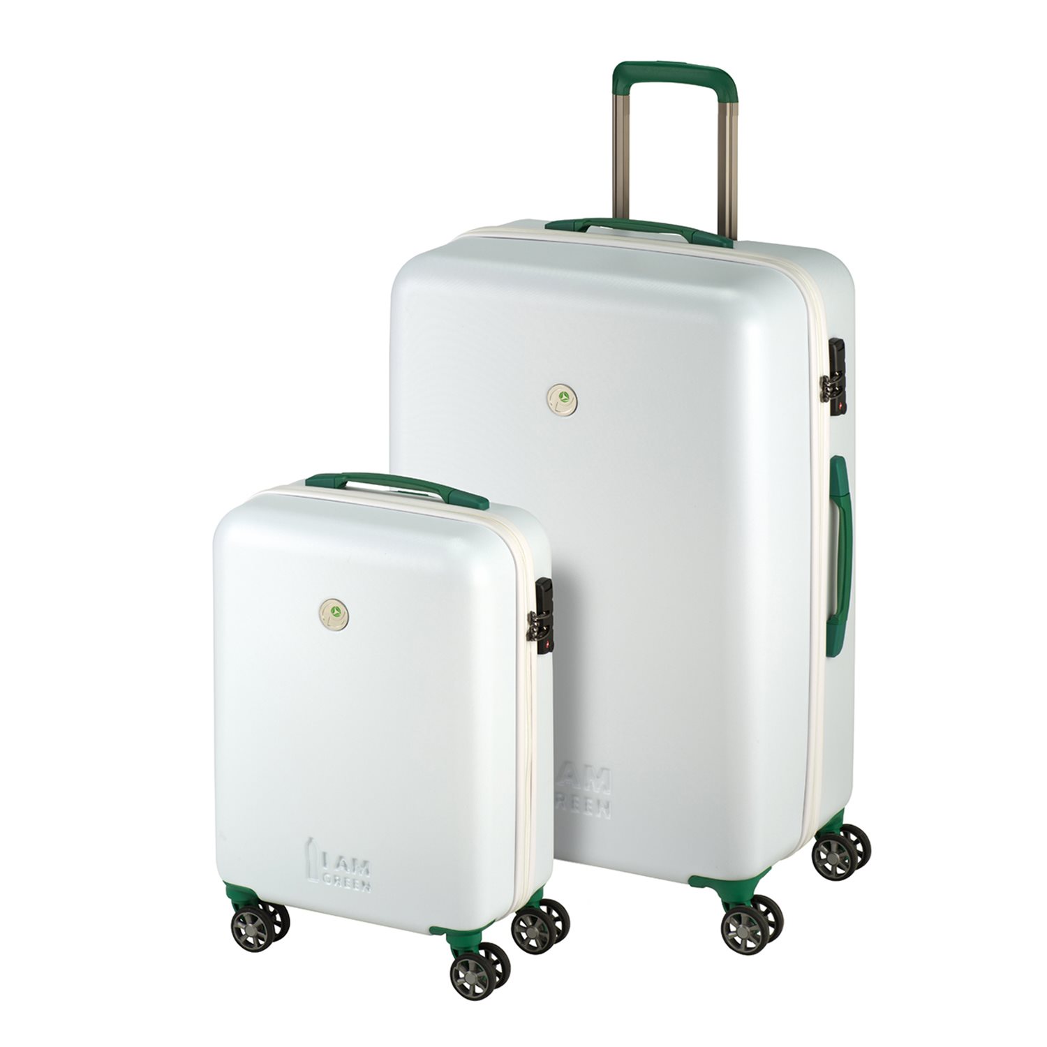 Princess Traveller I&apos;m Green Atlantic Set (SL) white hardcase koffer