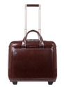 Piquadro Black Square Briefcase with wheels 2 compartments brown