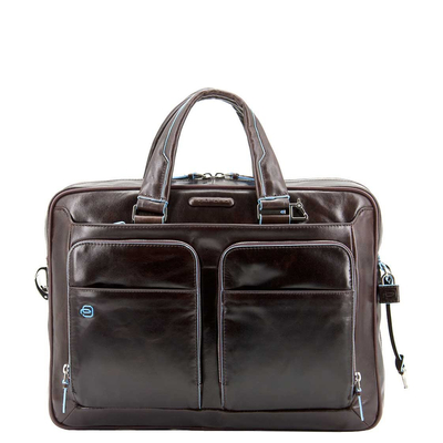 Piquadro Blue Square Organized Laptop & iPad Case brown