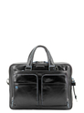 Piquadro Blue Square Organized Laptop & iPad Case black