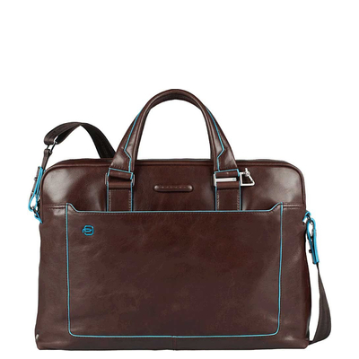 Piquadro Blue Square Computer Portfolio Briefcase 15'' mahogany