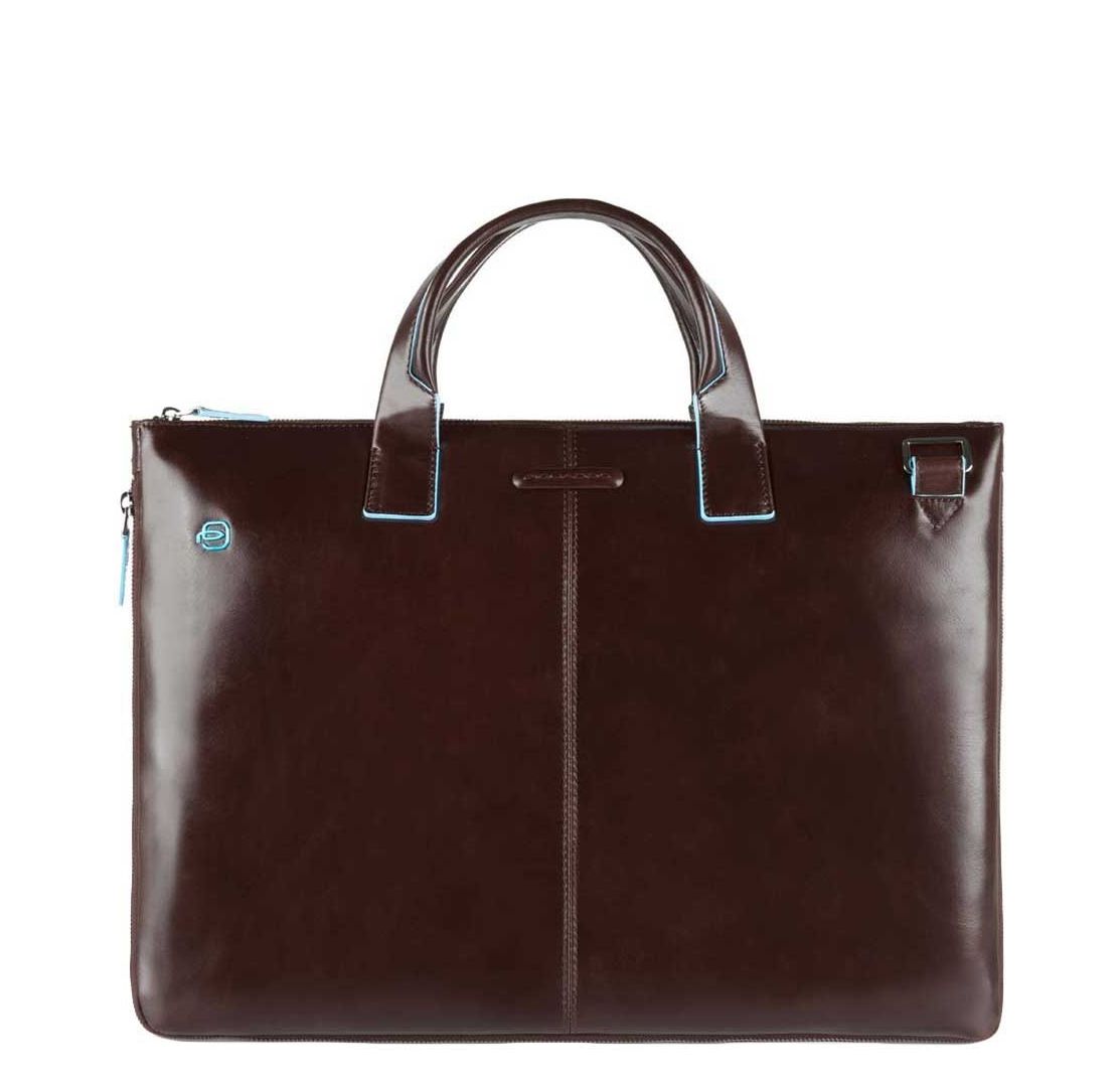 Piquadro Blue Square schoudertas bruin en blauw