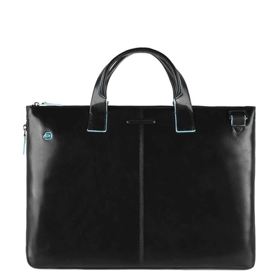 Piquadro Blue Square Expandable Slim Computer Bag 15.6" black