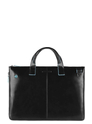 Piquadro Blue Square Expandable Slim Computer Bag 15.6" black