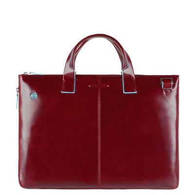 Piquadro Blue Square Expandable Slim Computer Bag 15.6" red