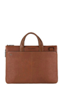 Piquadro Black Square Small Expandable Computer Bag 15.6" tobacco