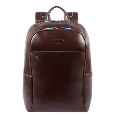 Piquadro Blue Square Computer Backpack with iPad Compartment dark brown