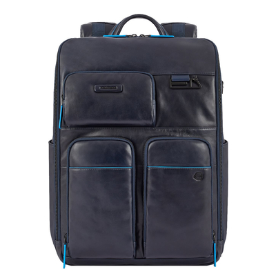Piquadro Blue Square Computer Backpack With iPad Pro blue