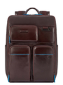 Piquadro Blue Square Computer Backpack With iPad Pro brown