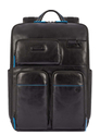 Piquadro Blue Square Computer Backpack With iPad Pro black