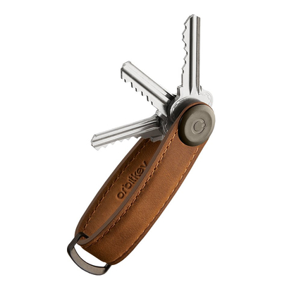 Orbitkey Crazy Horse Leather Key Organiser chestnut brown