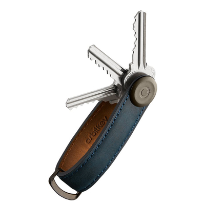 Orbitkey Crazy Horse Leather Key Organiser marine blue