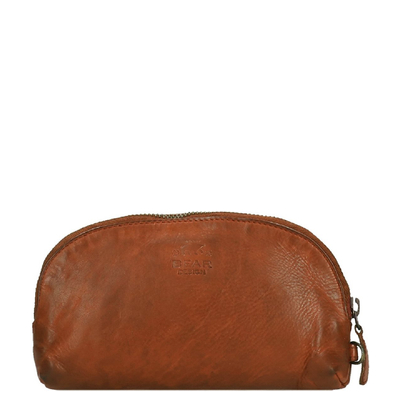 Bear Design Cow Lavato Make-Up Tasje cognac