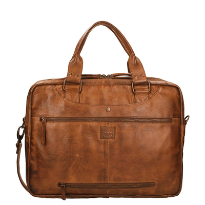 Bear Design Cow Lavato Laptop-Tasche cognac