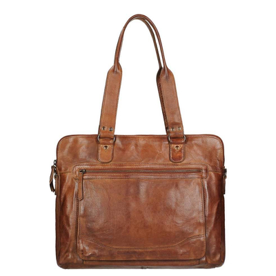 Bear Design Cow Lavato Laptop-Umhängetasche cognac