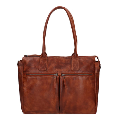 Bear Design Callisto Pelle Binni Laptop-Umhängetasche cognac