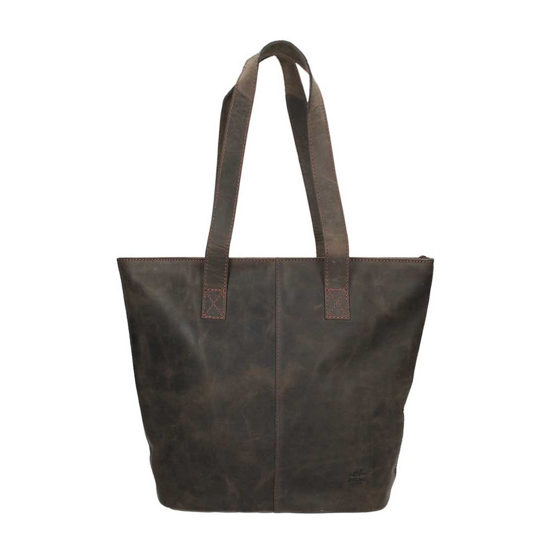 Bear Design Dark Nature Shopper brown damestas