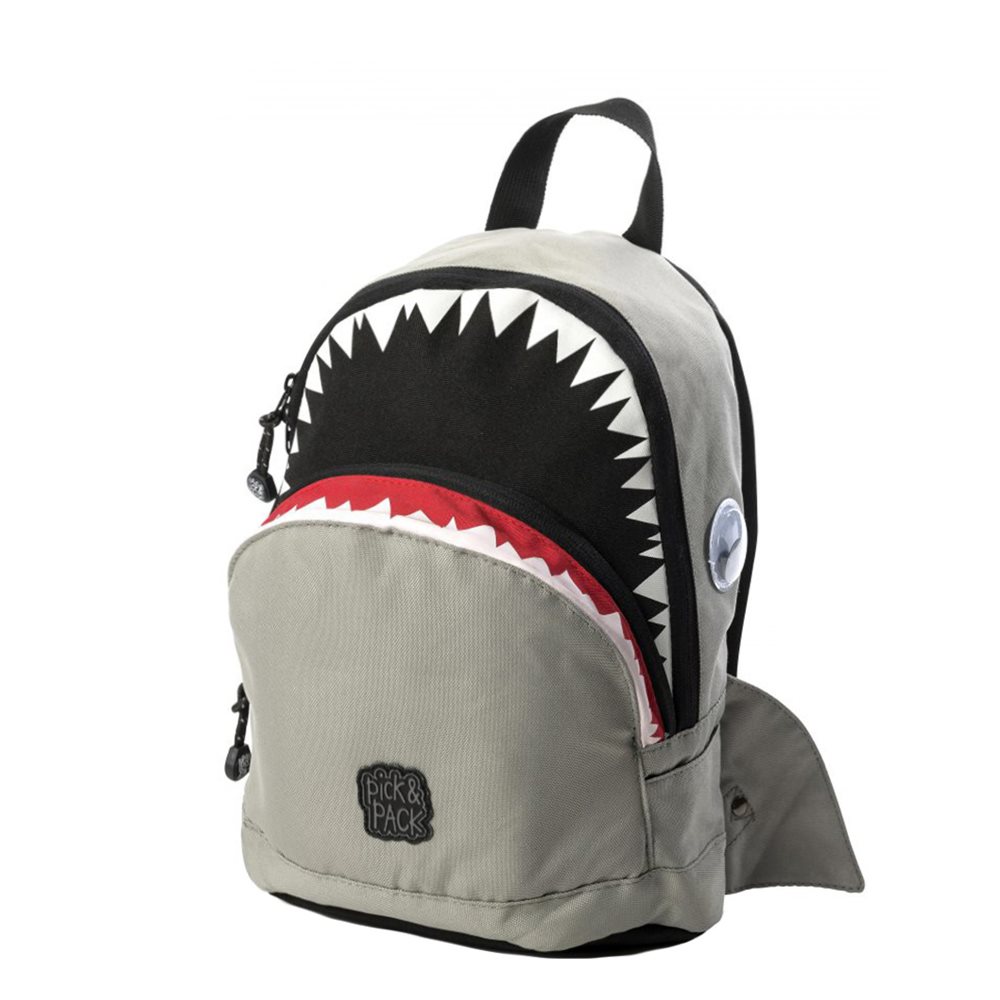 Pick & Pack Shark Shape Backpack S grey