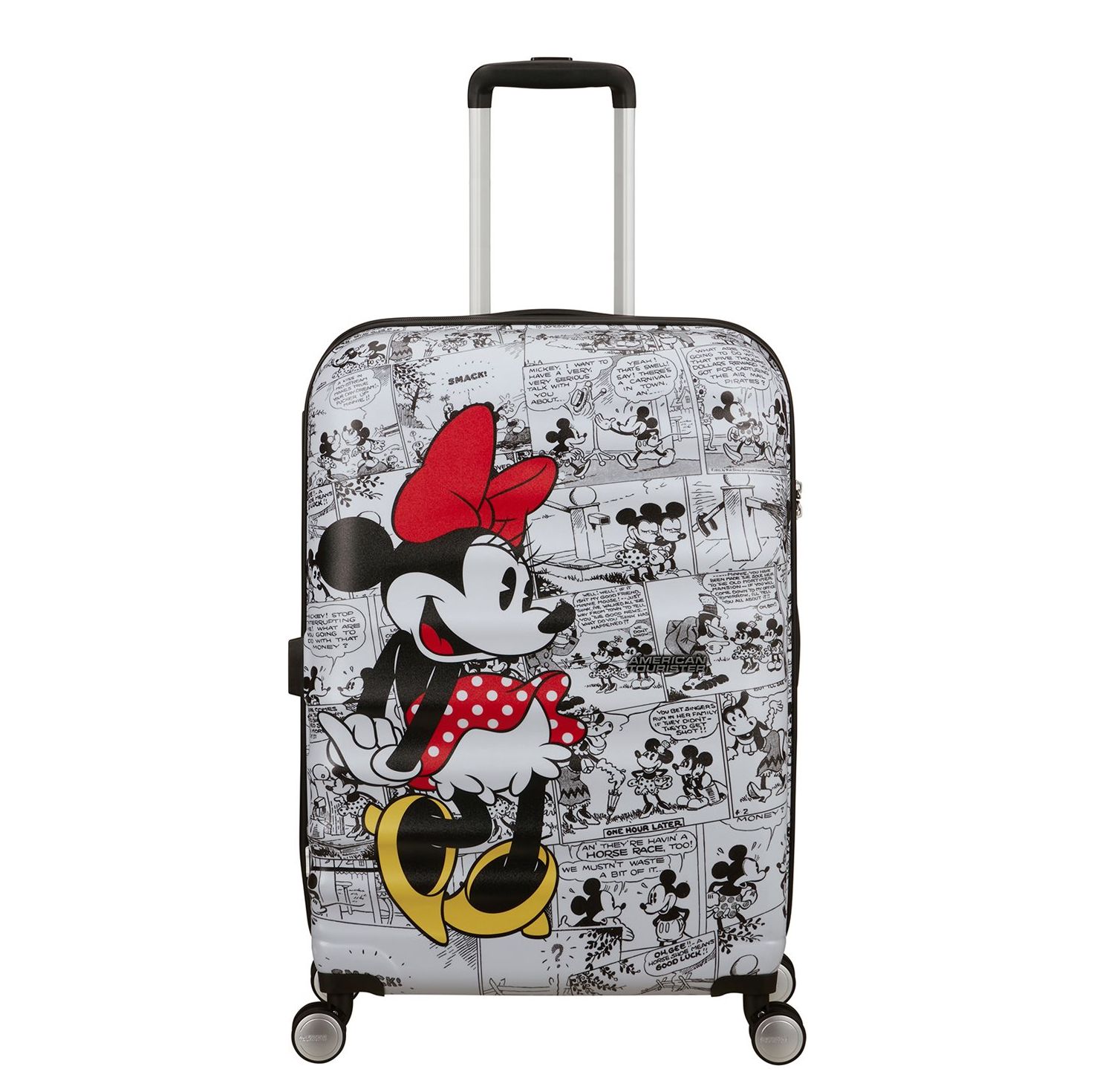 Travelbags American Tourister Wavebreaker Disney Spinner 67/24 TSA minnie comics white hardcase koffer aanbieding