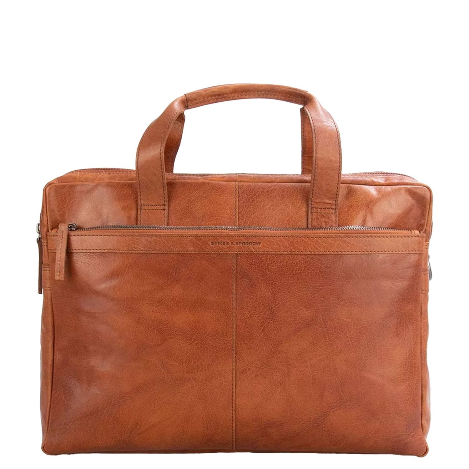 Spikes & Sparrow schoudertas oranje en bruin