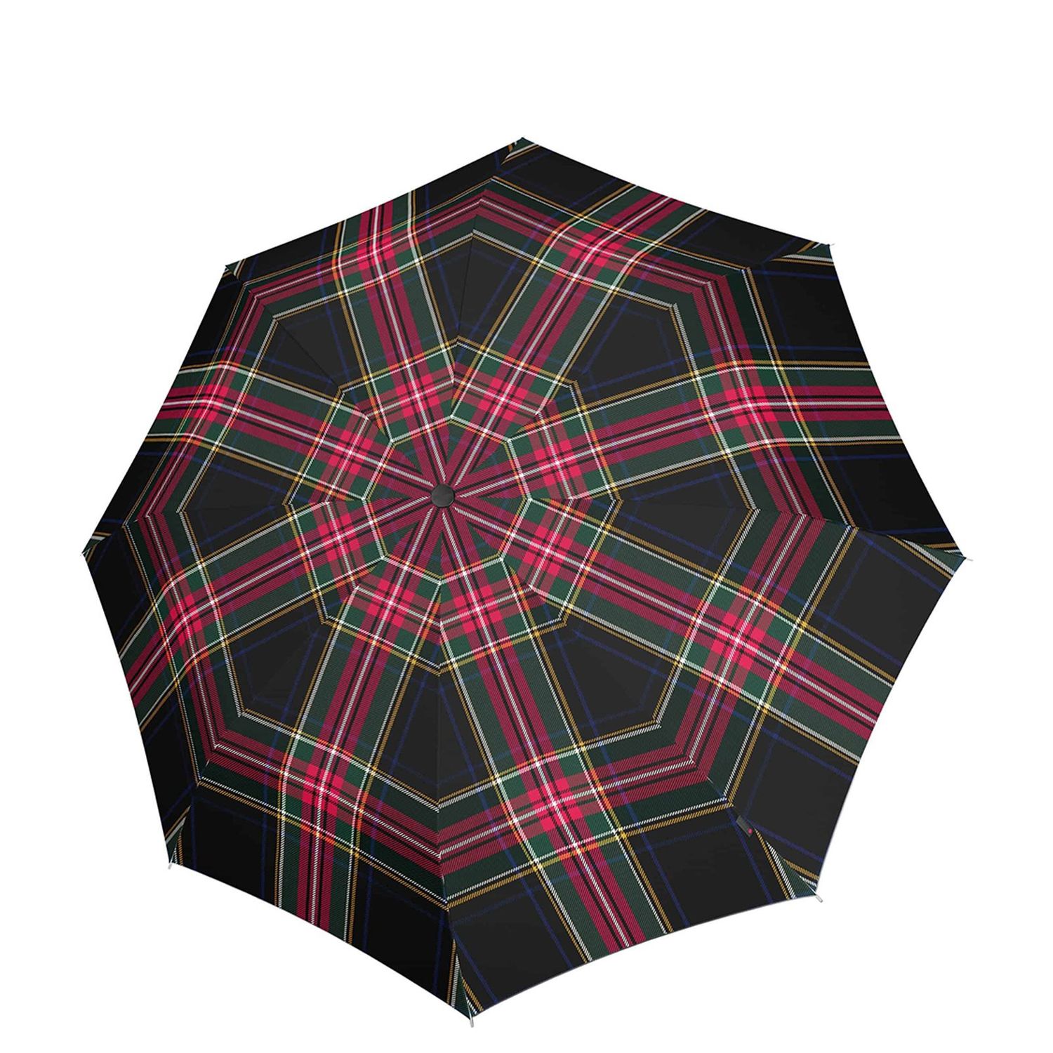 Paraplu Geruit Rood Zwart (Invest) - A760 - Dsn 107 cm - Lengte 87 cm - Knirps