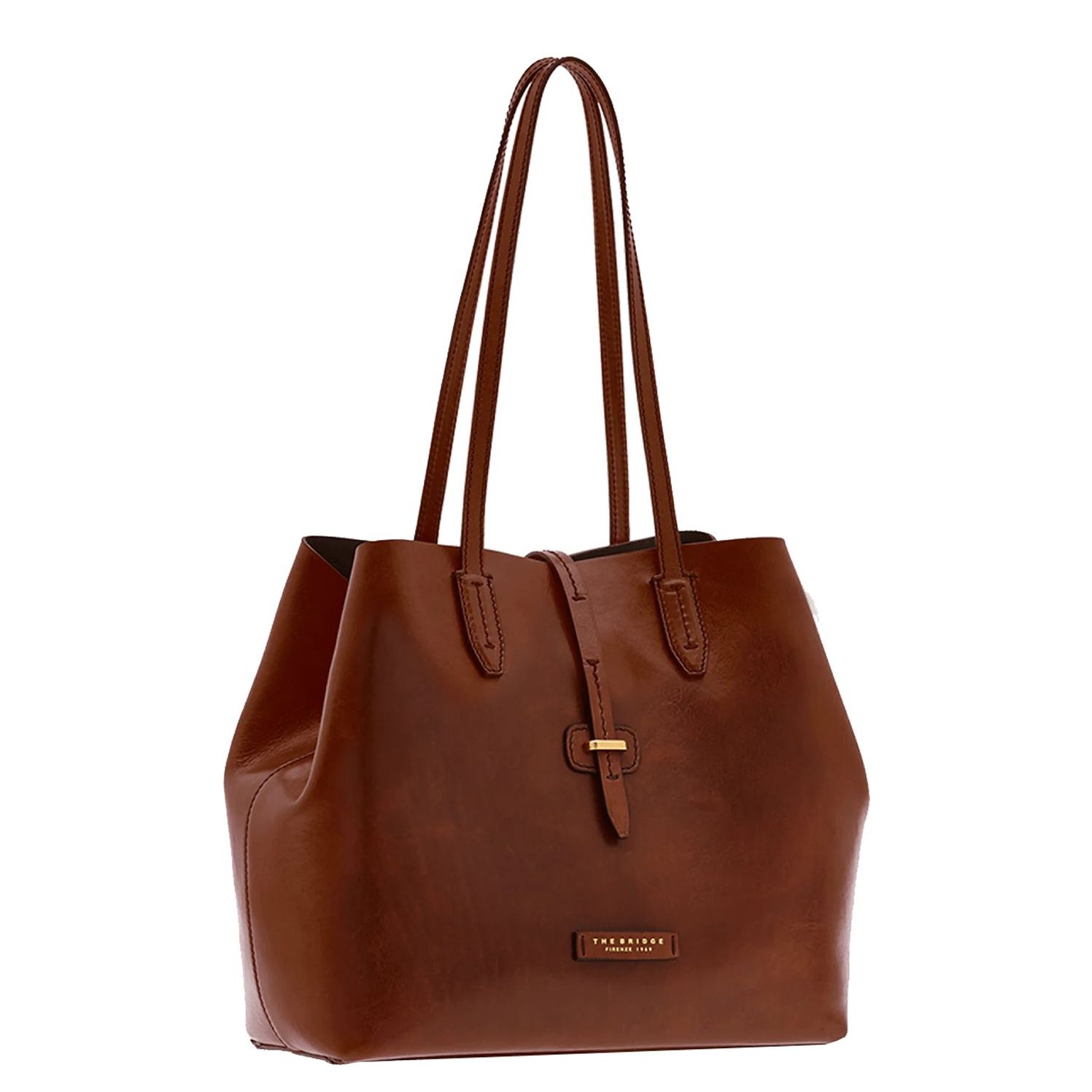 The Bridge schoudertas bruin, goud en multicolor