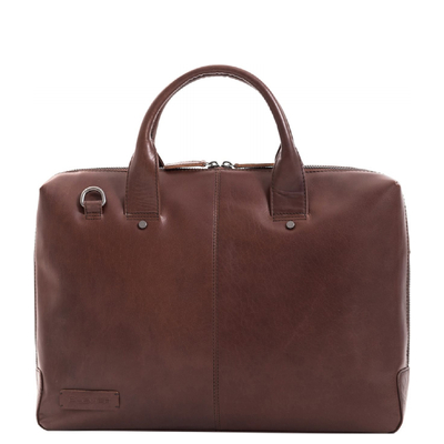 Plevier Basalt Leren Enkelvaks Laptoptas 15.6'' bruin