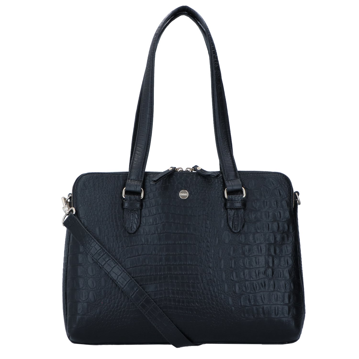 FMME. Charlotte 13.3 Workingbag 3 Pockets Croco black damestas