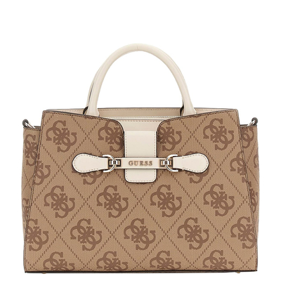 Guess Nolana Girlfriend Satchel latte logo/bone
