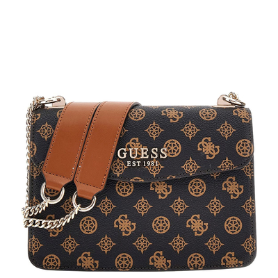 Guess Evelune Convertible Xbody Flap mocha logo multi