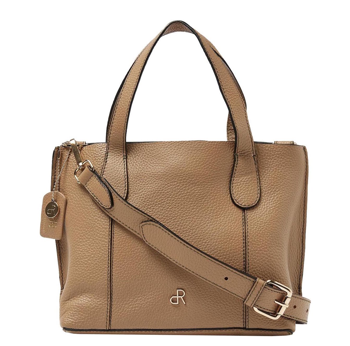 H.J. de Rooy schoudertas grijs en taupe