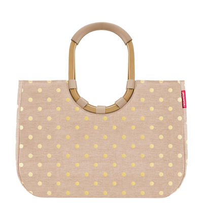 Reisenthel Loopshopper L frame metallic dots coffee