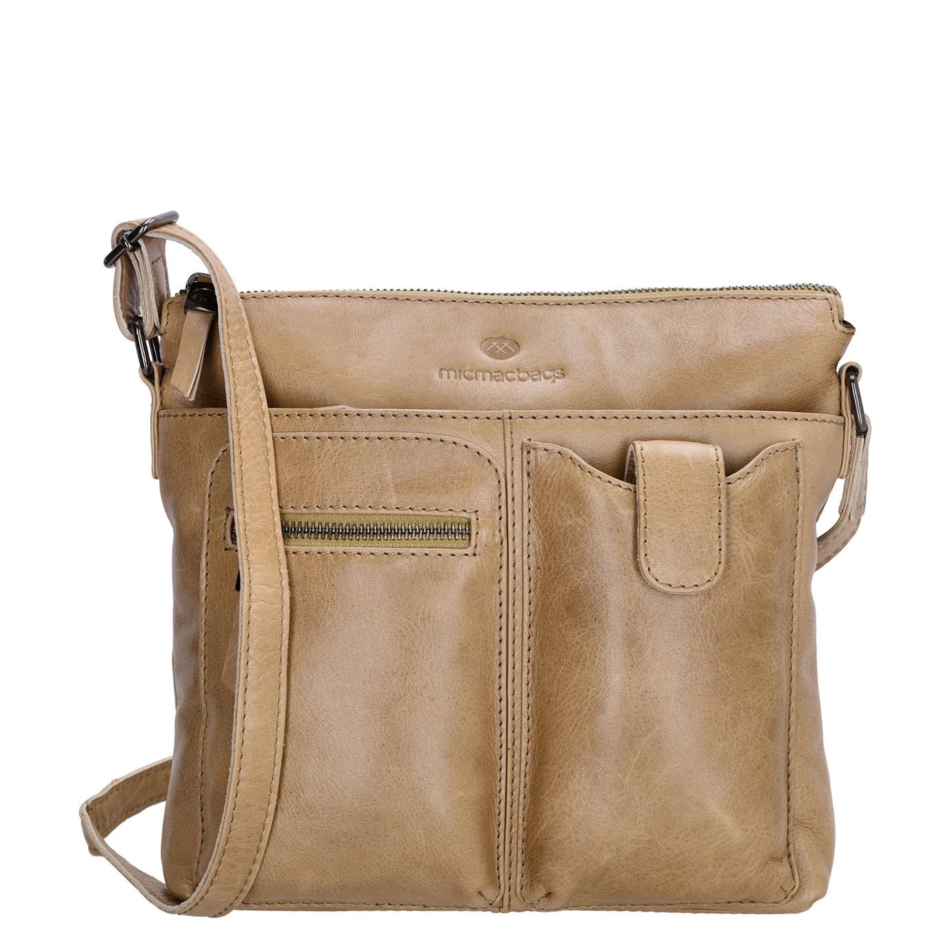 Hide & Stitches Porto Schoudertas taupe damestas